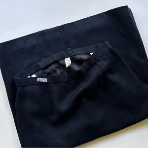 Leilian Japanese Designer Black Herringbone Midi Skirt 8 / 10 US M Japan 13+